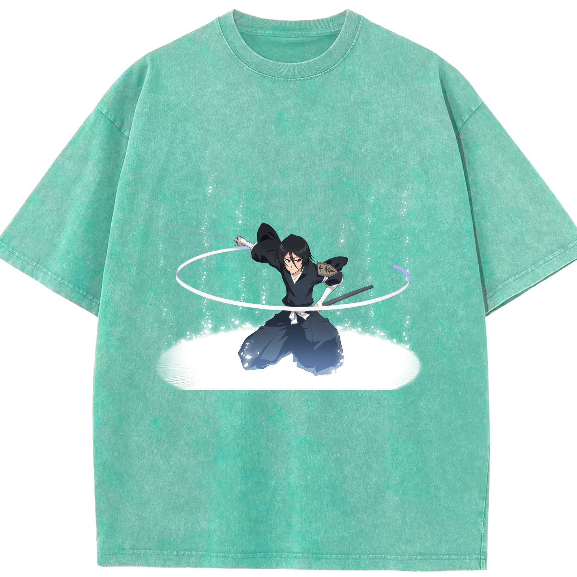 （画像用） ブリーチ 朽木ルキア BLEACH Kuchiki Rukia 綿100% ヴィンテージ風 半袖Tシャツ（フロントプリント）